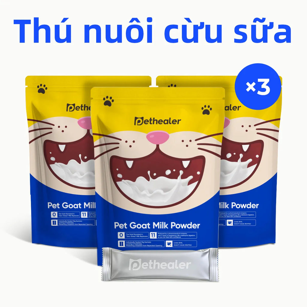Pethealer Sữa dê cho thú cưng hỗ trợ cơ thể và miễn dịch cho chó mèo