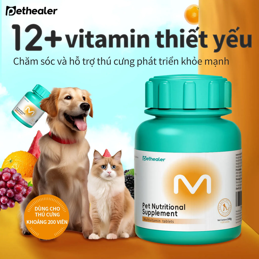 Pethealer Viên nhai multivitamin hỗ trợ sức khỏe và miễn dịch