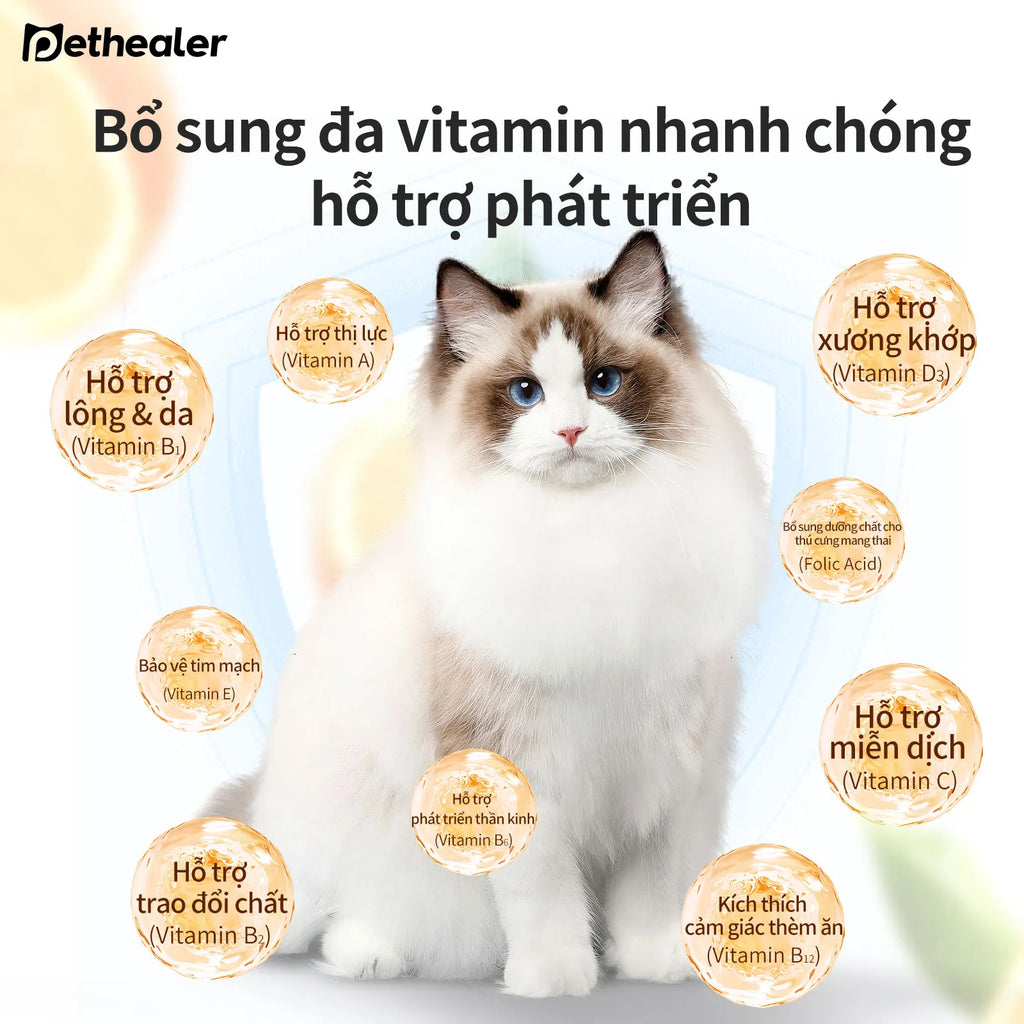 Pethealer Viên nhai multivitamin hỗ trợ sức khỏe và miễn dịch