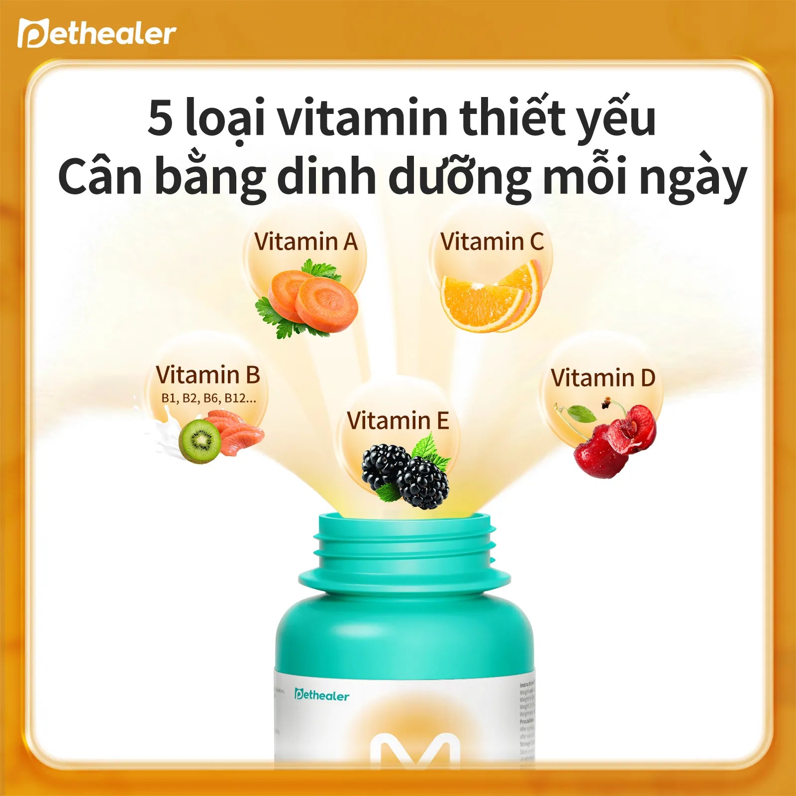 Pethealer Viên nhai multivitamin hỗ trợ sức khỏe và miễn dịch