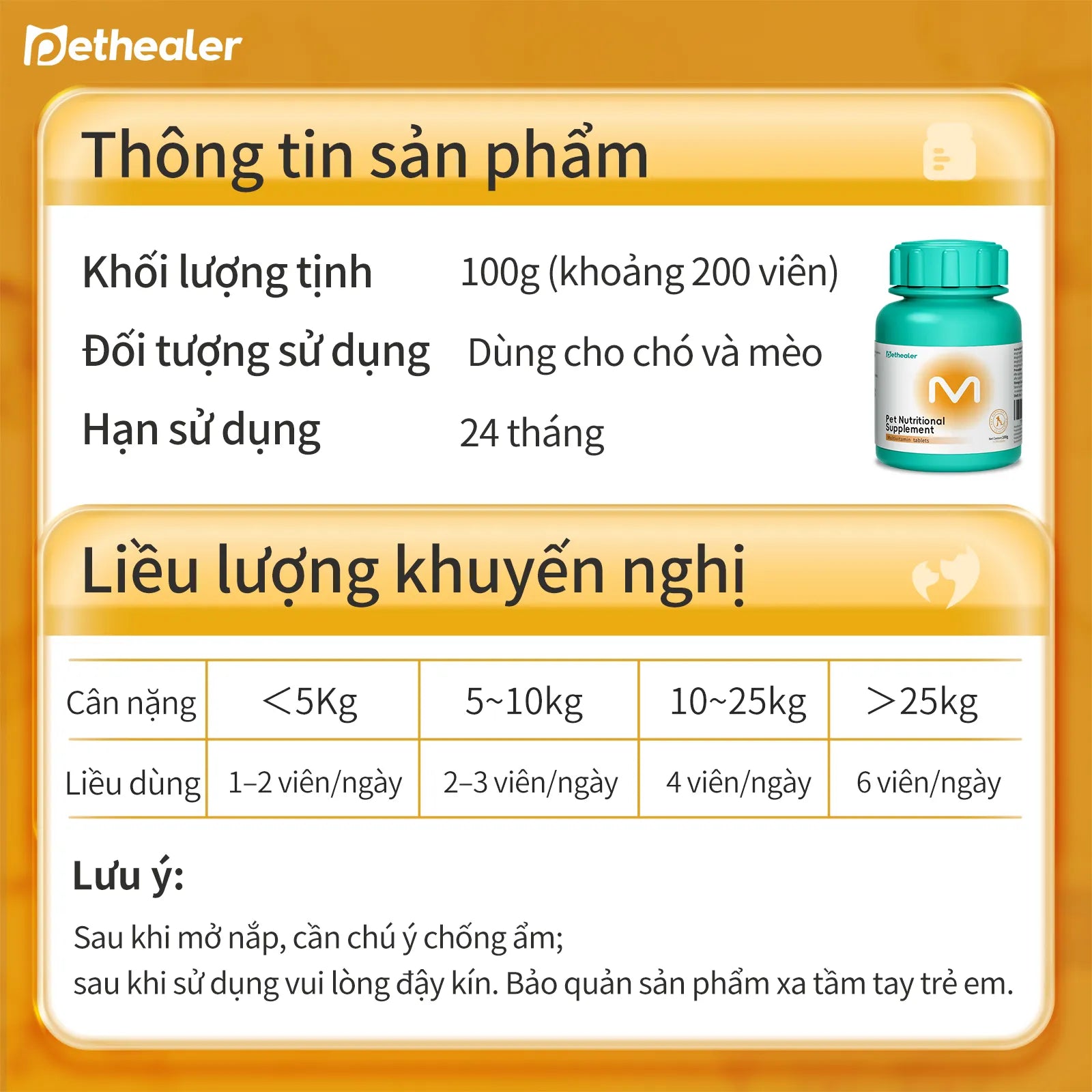 Pethealer Viên nhai multivitamin hỗ trợ sức khỏe và miễn dịch