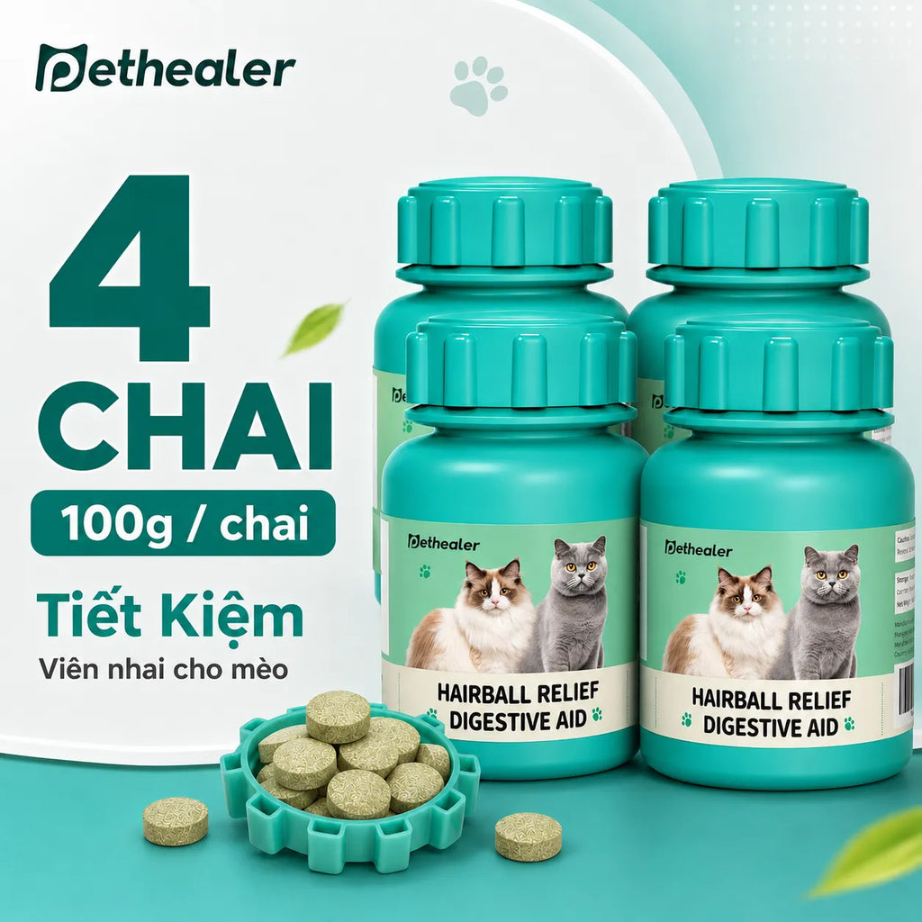 Pethealer Viên thưởng giảm búi lông hỗ trợ tiêu hóa công thức nuôi dưỡng đường ruột 100g