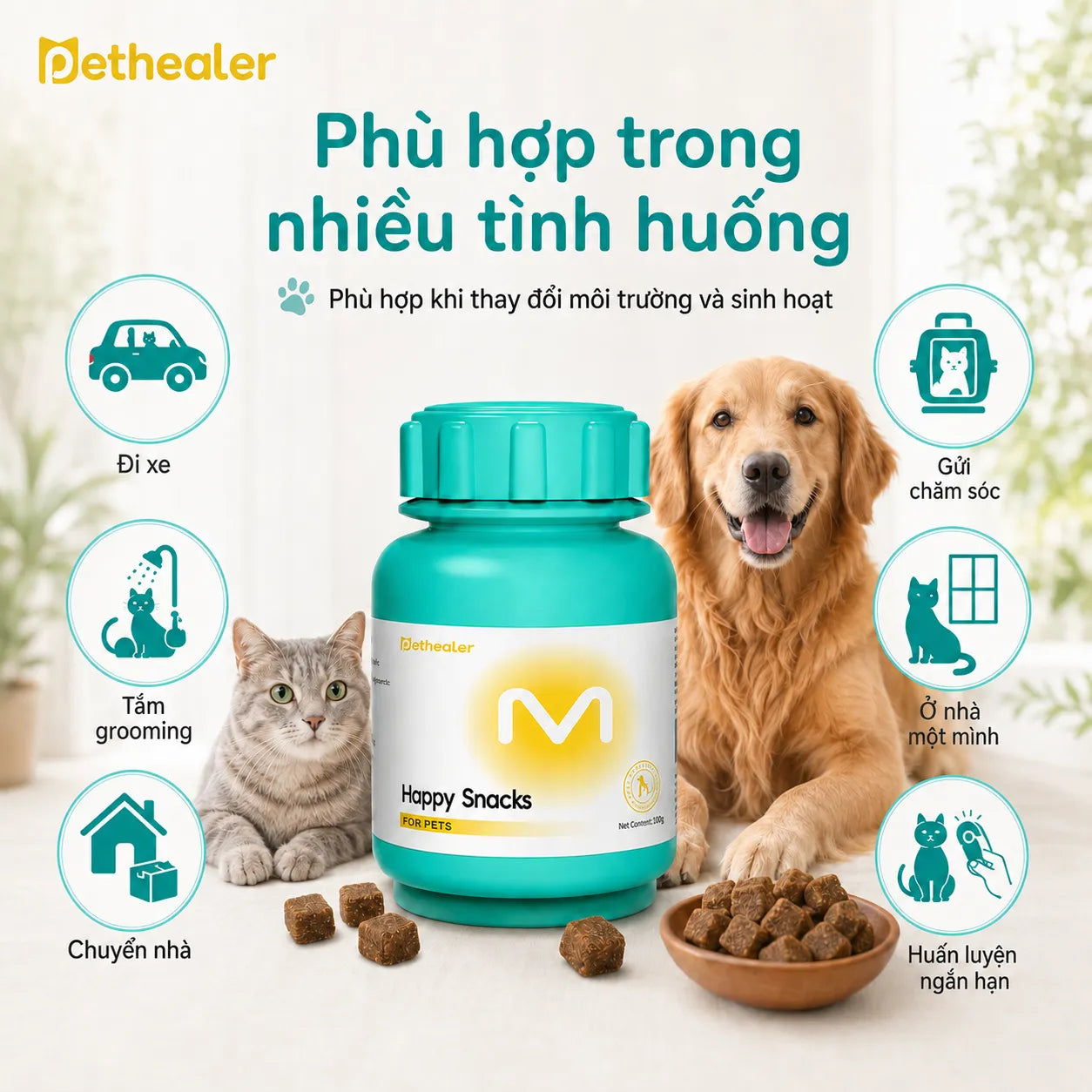 Pethealer Viên thưởng thư giãn giảm căng thẳng
