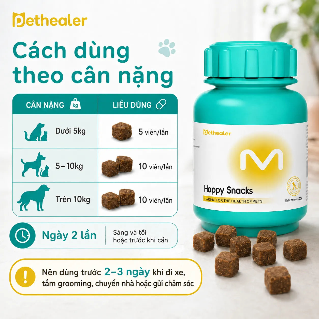 Pethealer Viên thưởng thư giãn giảm căng thẳng