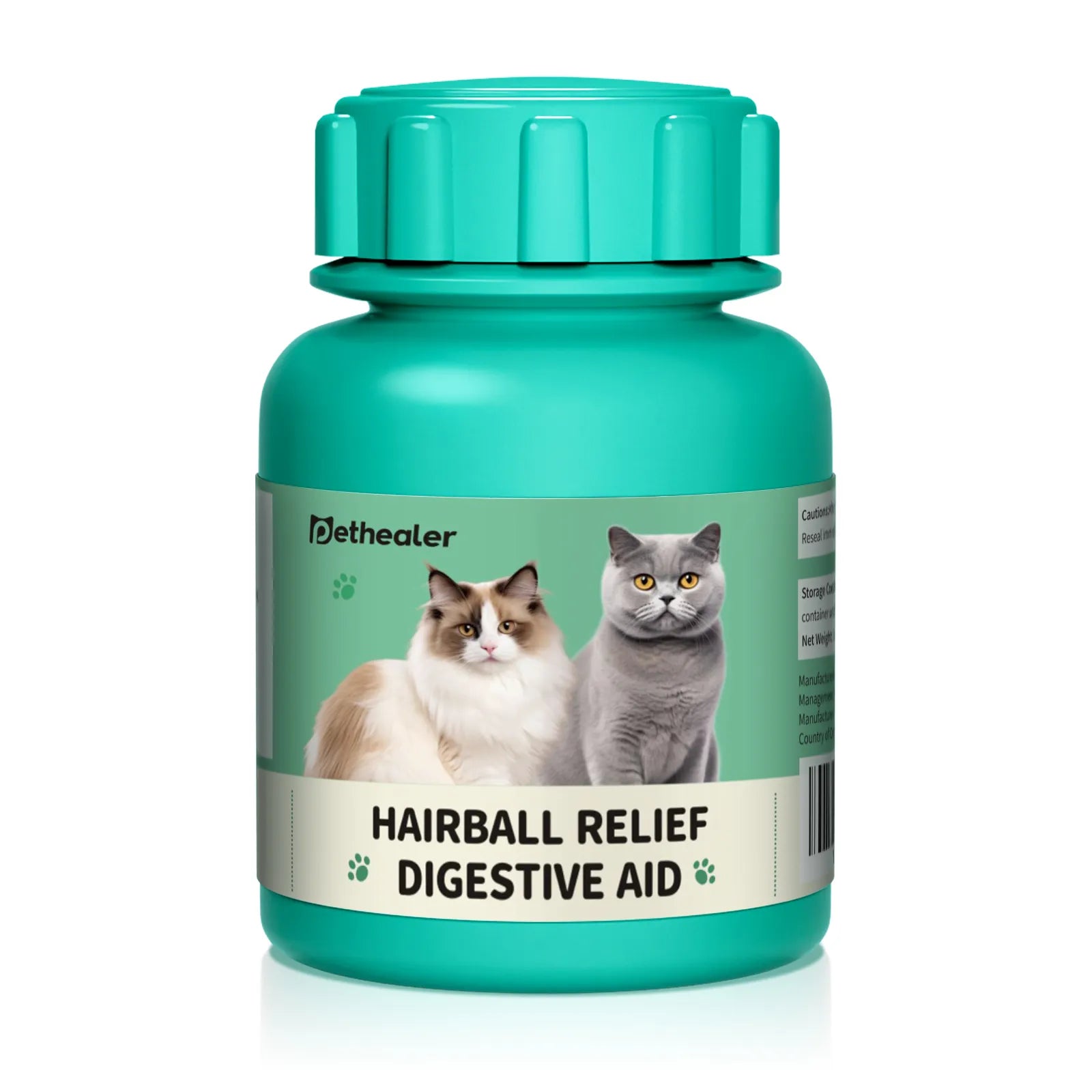 Pethealer cat hairball relief digestive tablets, cat hairball supplement