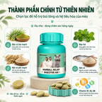 Viên giảm bóng lông cho mèo Pethealer với thành phần tự nhiên: cỏ lúa mạch, bạc hà, bột cá, vitamin hỗ trợ tiêu hóa và đẩy lông cho mèo