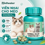 Viên nhai chăm sóc búi lông Pethealer cho mèo 100g mỗi chai, dạng viên dễ ăn có chứa chất xơ thực vật hỗ trợ đào thải lông hàng ngày