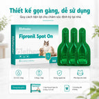 Thông tin quy cách thuốc nhỏ ngoài Pethealer Fipronil Spot On cho mèo: 0.5ml/ống, 3 ống mỗi hộp, dùng ngoài da, hộp bao gồm 3 ống nhỏ và tờ hướng dẫn sử dụng, thiết kế tiện lợi chăm sóc tại nhà