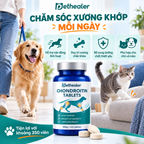 Viên Chondroitin Pethealer chăm sóc xương khớp hàng ngày cho chó mèo, hỗ trợ vận động linh hoạt, duy trì xương chắc khỏe, bổ sung dưỡng chất thiết yếu, khoảng 350 viên/lọ